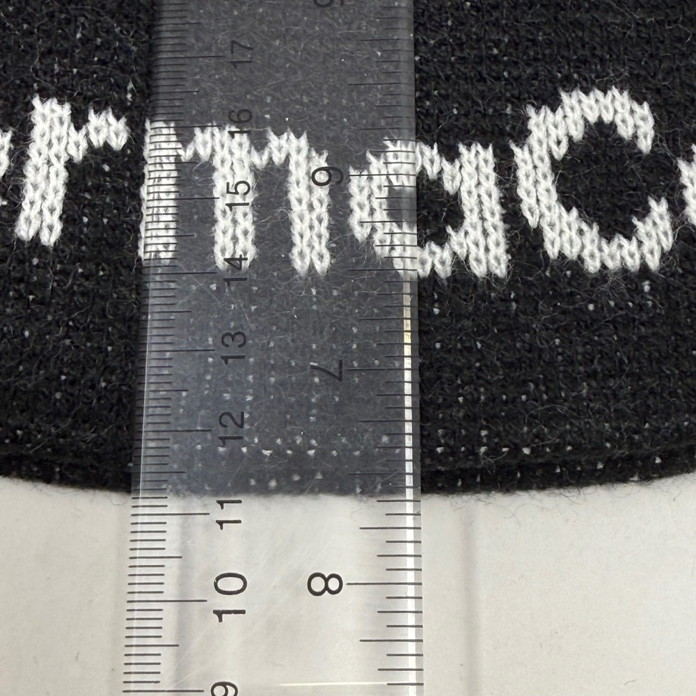 Vintage PermaCold Beanie Black White Knit Skull Cap Made in USA RN 61541 - Picture 6 of 6